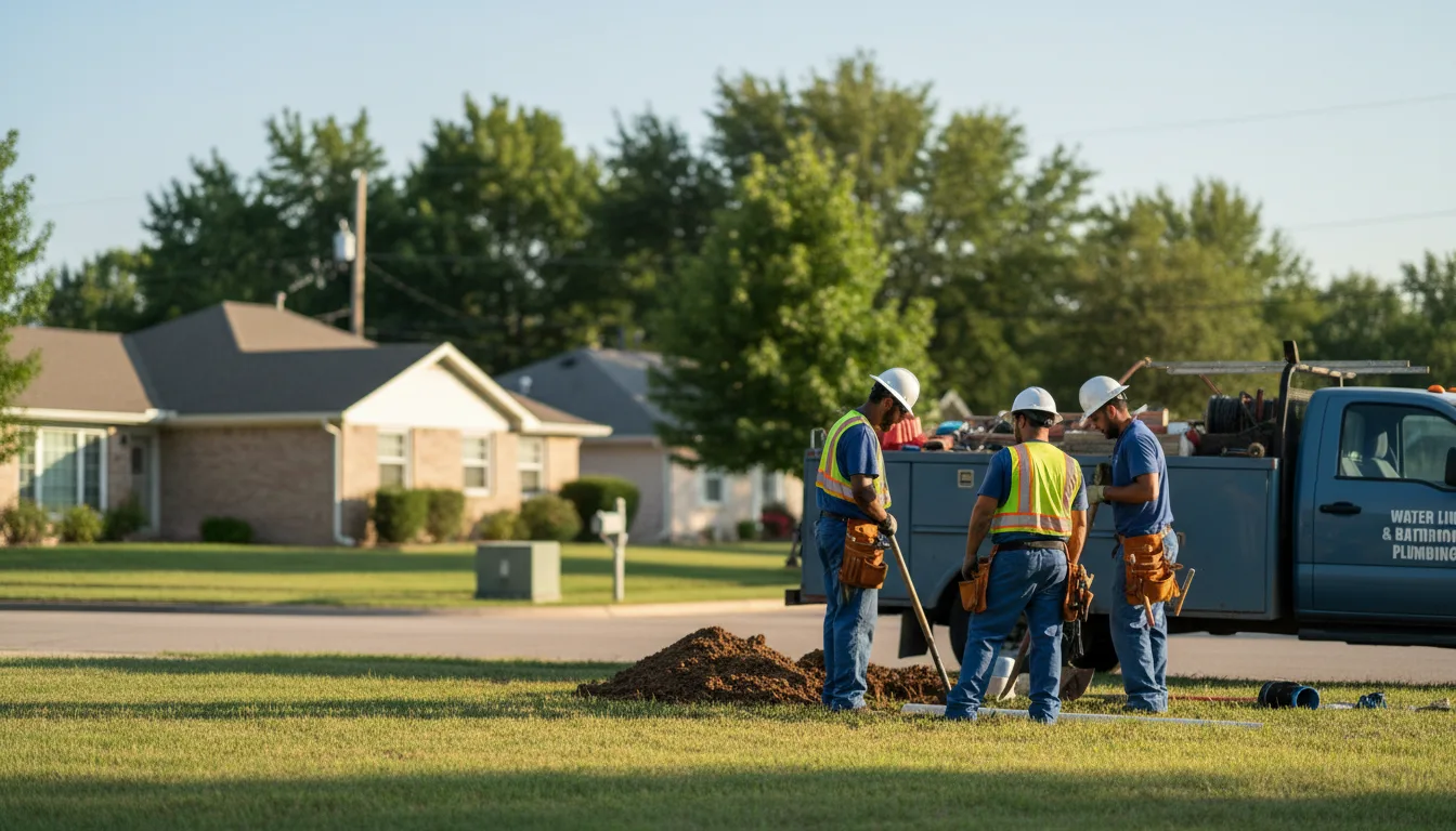 Residential water line and bathroom plumbing service in Pettus, TX